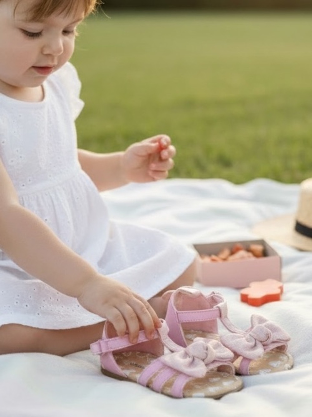 George Pink Bow Toddler Sandals